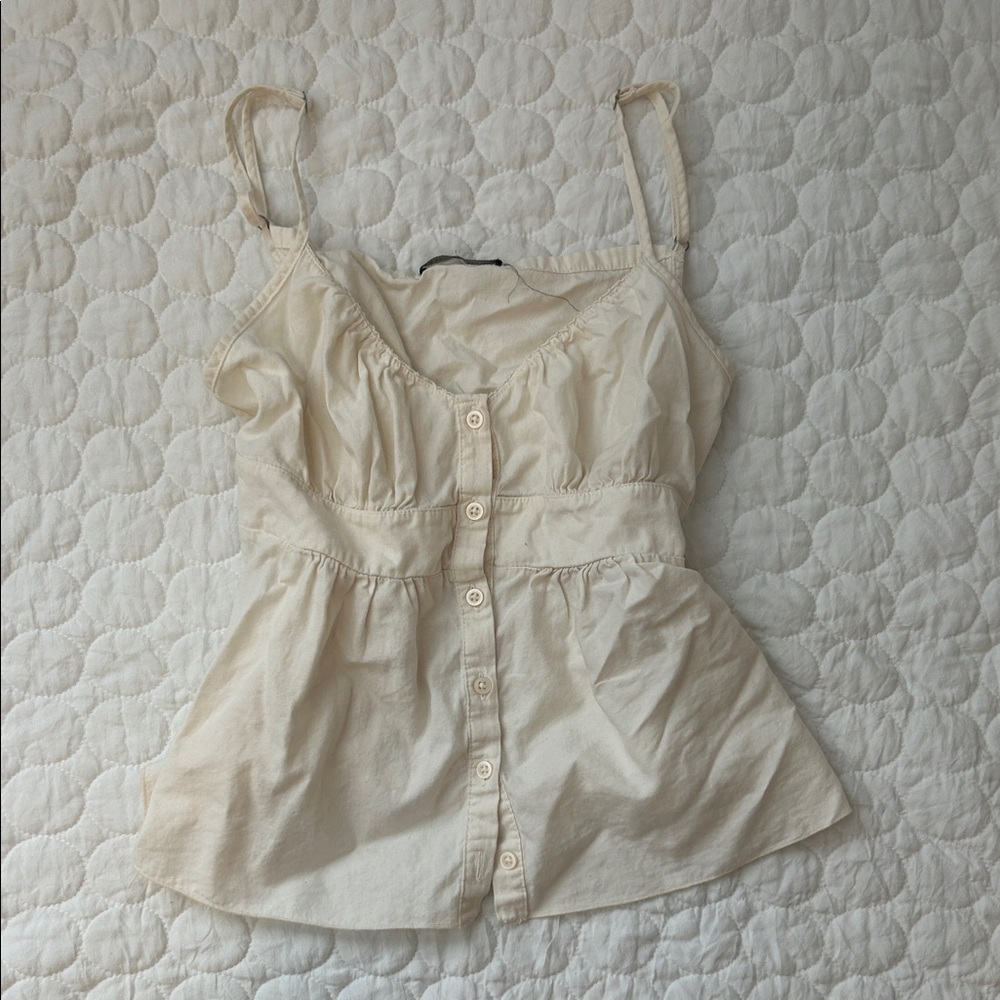 Brandy Melville Cream Button-Front Camisole